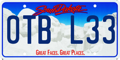 SD license plate 0TBL33