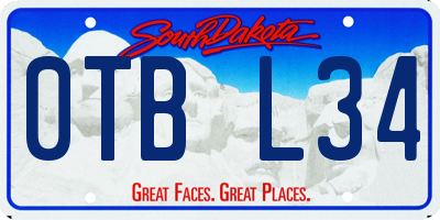 SD license plate 0TBL34