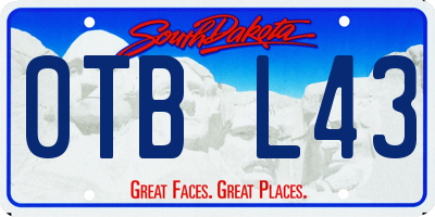 SD license plate 0TBL43