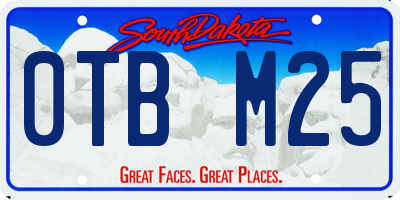 SD license plate 0TBM25