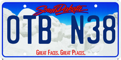 SD license plate 0TBN38