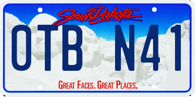 SD license plate 0TBN41