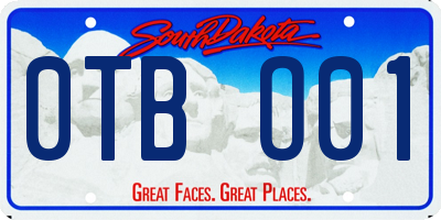 SD license plate 0TBO01
