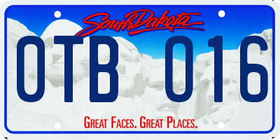 SD license plate 0TBO16