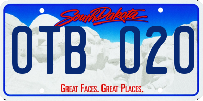 SD license plate 0TBO20