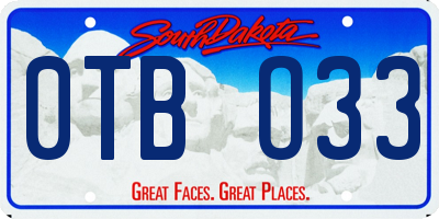 SD license plate 0TBO33