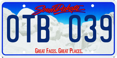 SD license plate 0TBO39