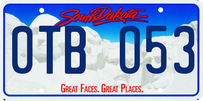 SD license plate 0TBO53