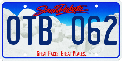 SD license plate 0TBO62