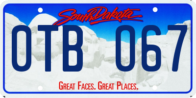SD license plate 0TBO67