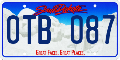 SD license plate 0TBO87