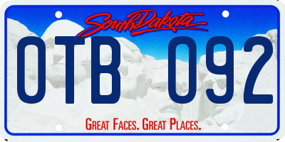 SD license plate 0TBO92