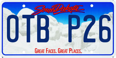 SD license plate 0TBP26