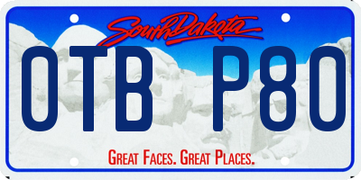 SD license plate 0TBP80