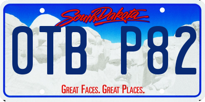 SD license plate 0TBP82