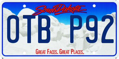 SD license plate 0TBP92