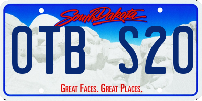 SD license plate 0TBS20