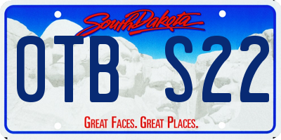 SD license plate 0TBS22