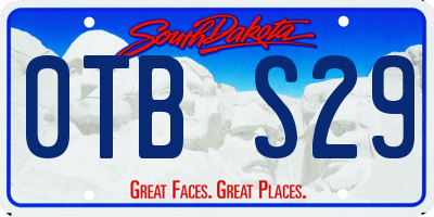 SD license plate 0TBS29