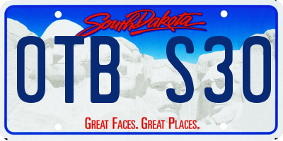 SD license plate 0TBS30
