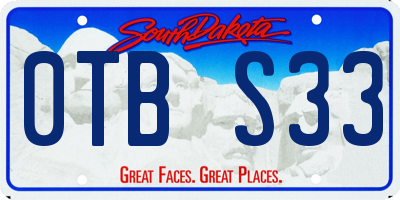 SD license plate 0TBS33