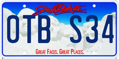SD license plate 0TBS34