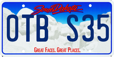 SD license plate 0TBS35