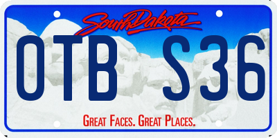 SD license plate 0TBS36
