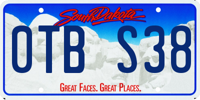 SD license plate 0TBS38
