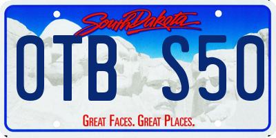 SD license plate 0TBS50