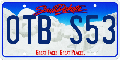 SD license plate 0TBS53