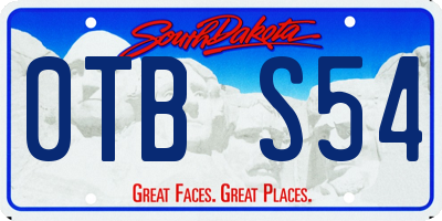 SD license plate 0TBS54