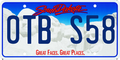 SD license plate 0TBS58