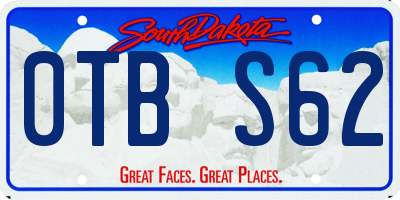 SD license plate 0TBS62