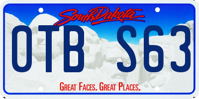 SD license plate 0TBS63