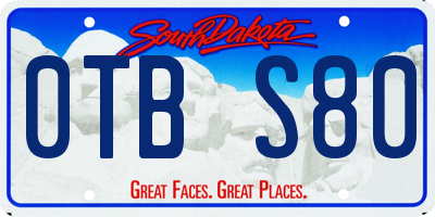 SD license plate 0TBS80