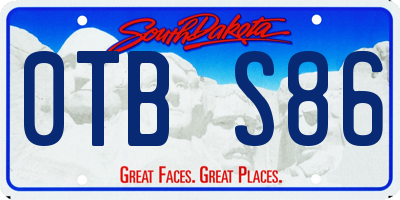 SD license plate 0TBS86
