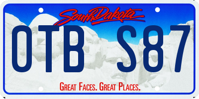 SD license plate 0TBS87
