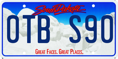 SD license plate 0TBS90