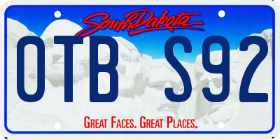 SD license plate 0TBS92