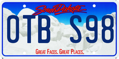 SD license plate 0TBS98