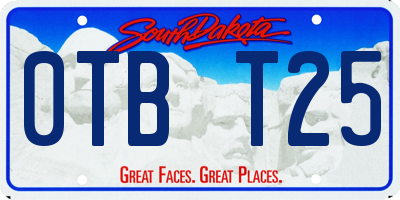SD license plate 0TBT25