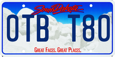 SD license plate 0TBT80