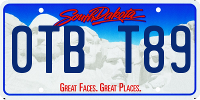 SD license plate 0TBT89