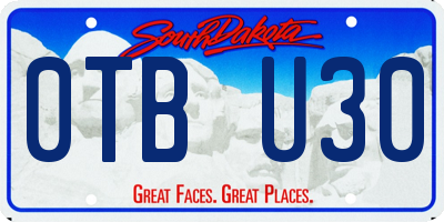 SD license plate 0TBU30