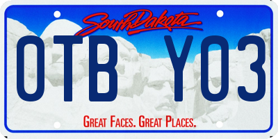 SD license plate 0TBY03