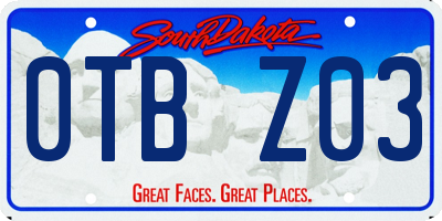 SD license plate 0TBZ03