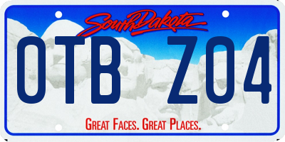 SD license plate 0TBZ04