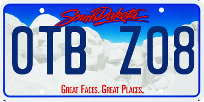 SD license plate 0TBZ08
