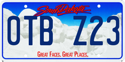 SD license plate 0TBZ23